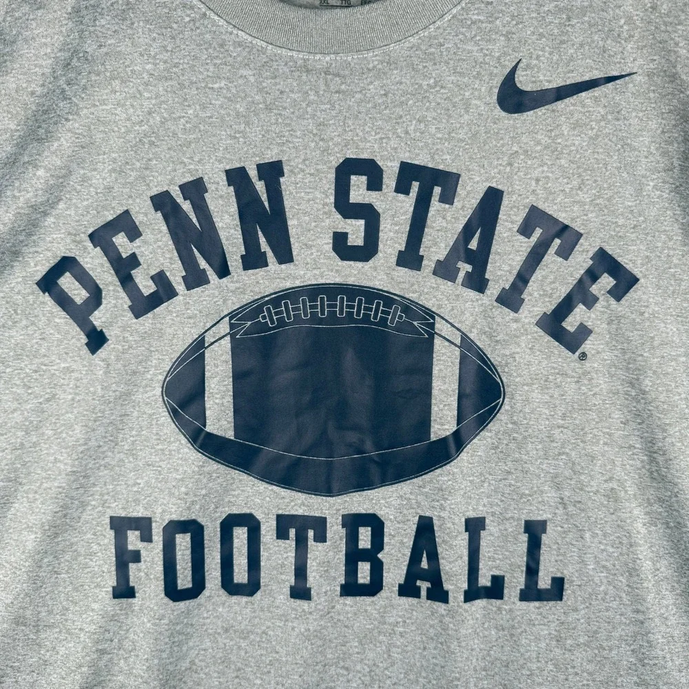 Penn State Football Nike T-Shirt Mens 2XL Gray Dri-Fit Collegiate Activewear